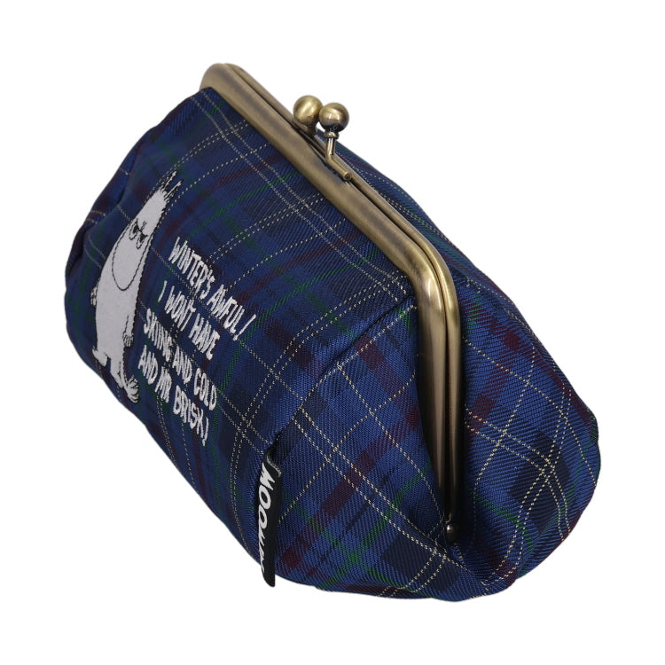 チェックジャガードがま口ポーチ（ムーミン/BL）MM-9424