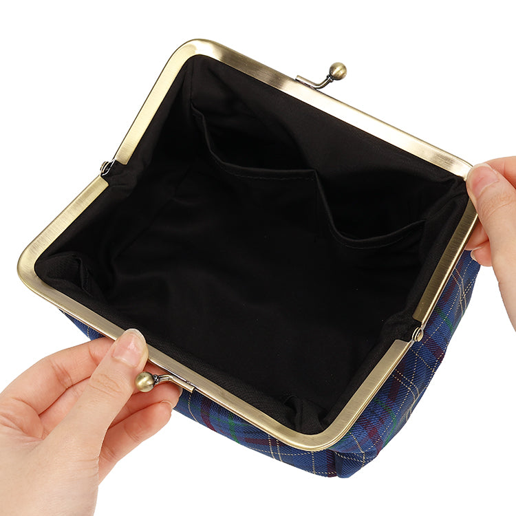 チェックジャガードがま口ポーチ（ムーミン/BL）MM-9424