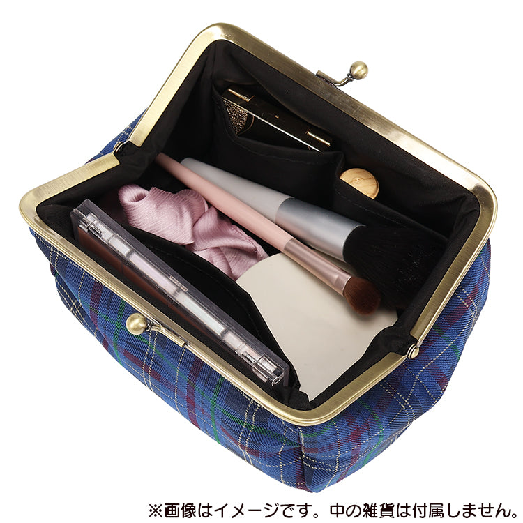 チェックジャガードがま口ポーチ（ムーミン/BL）MM-9424