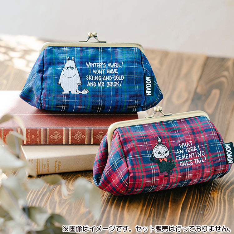 チェックジャガードがま口ポーチ（ムーミン/BL）MM-9424