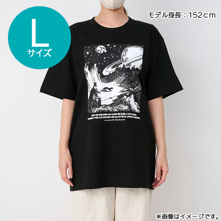 プレミアムTシャツLサイズ（たのしいムーミン一家/飛行おに/BK