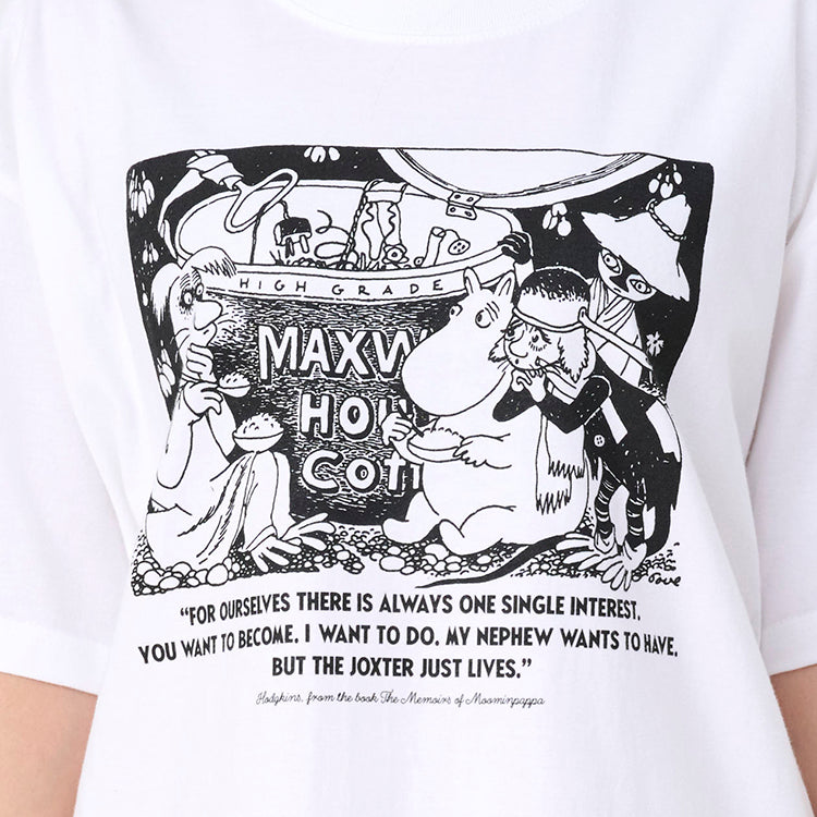 プレミアムTシャツLサイズ（ムーミンパパの思い出/海のオーケストラ号/WH）MM-9516