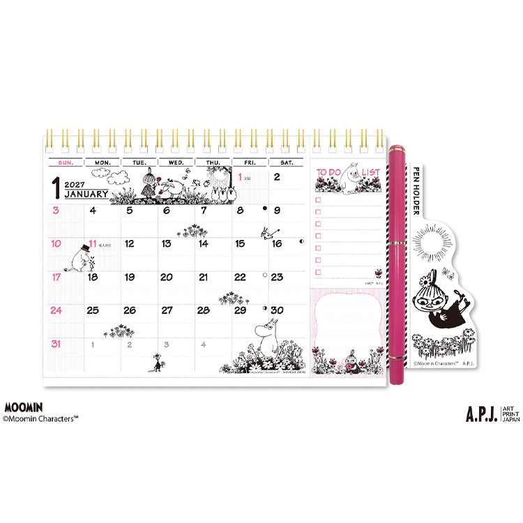 卓上カレンダー（ひょっこりスケジュール）1000140779【2027年1月始まり】