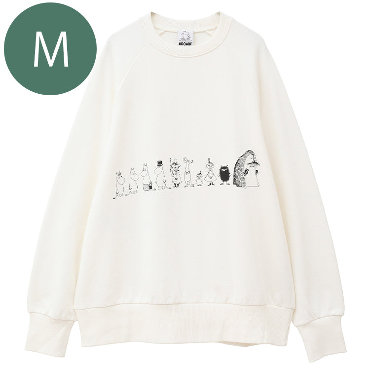 PeopleTree オーガニックコットン裏毛スウェットM（エコホワイト/ムーミントロールと仲間たち）MPOJ006-AG31 - MOOMIN  SHOP