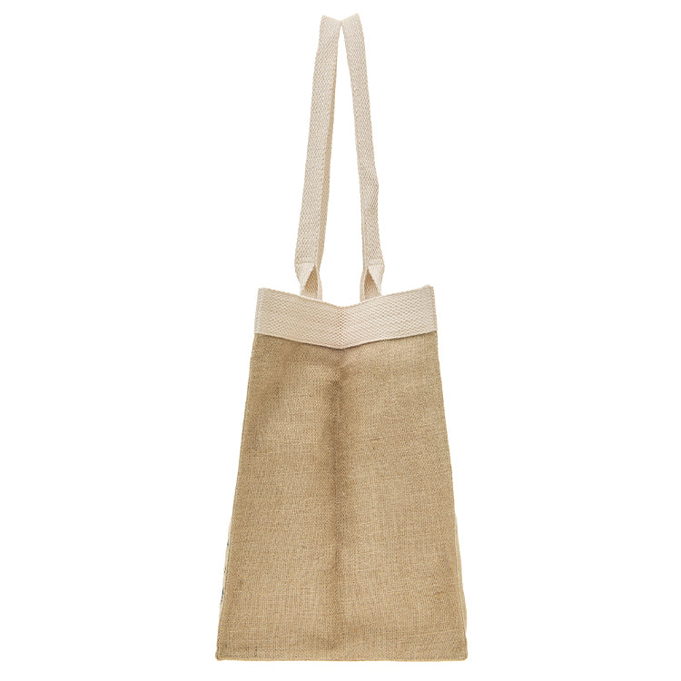 PeopleTree ジュートプリントビッグトートバッグ（船着き場でもの思いにふける）SAIAB5-21700001-37【航空便不可】