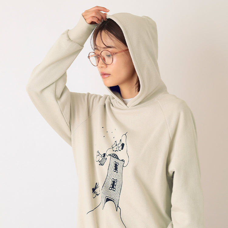 PeopleTree オーガニックコットン裏毛フーディーS（ムーミンやしき）MPOJ007-AG31'45