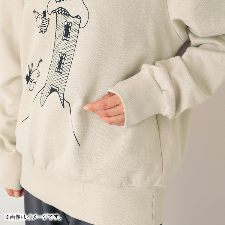 PeopleTree オーガニックコットン裏毛フーディーS（ムーミンやしき）MPOJ007-AG31'45