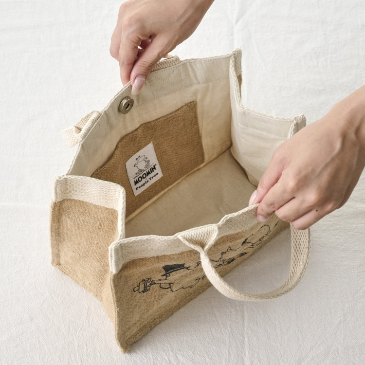 PeopleTree ジュートプリントミニバッグ（ムーミン一家）SAIAB1-34【航空便不可】