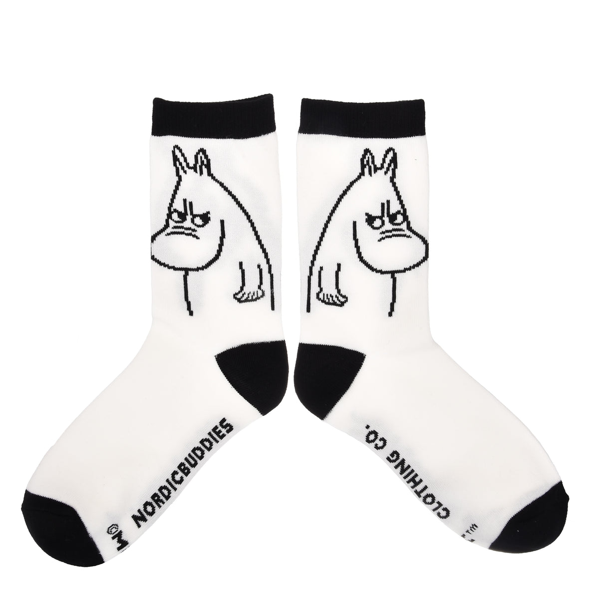Nordicbuddies クラシックソックス（ムーミン/ホワイト＆ブラック）MOOMIN20W