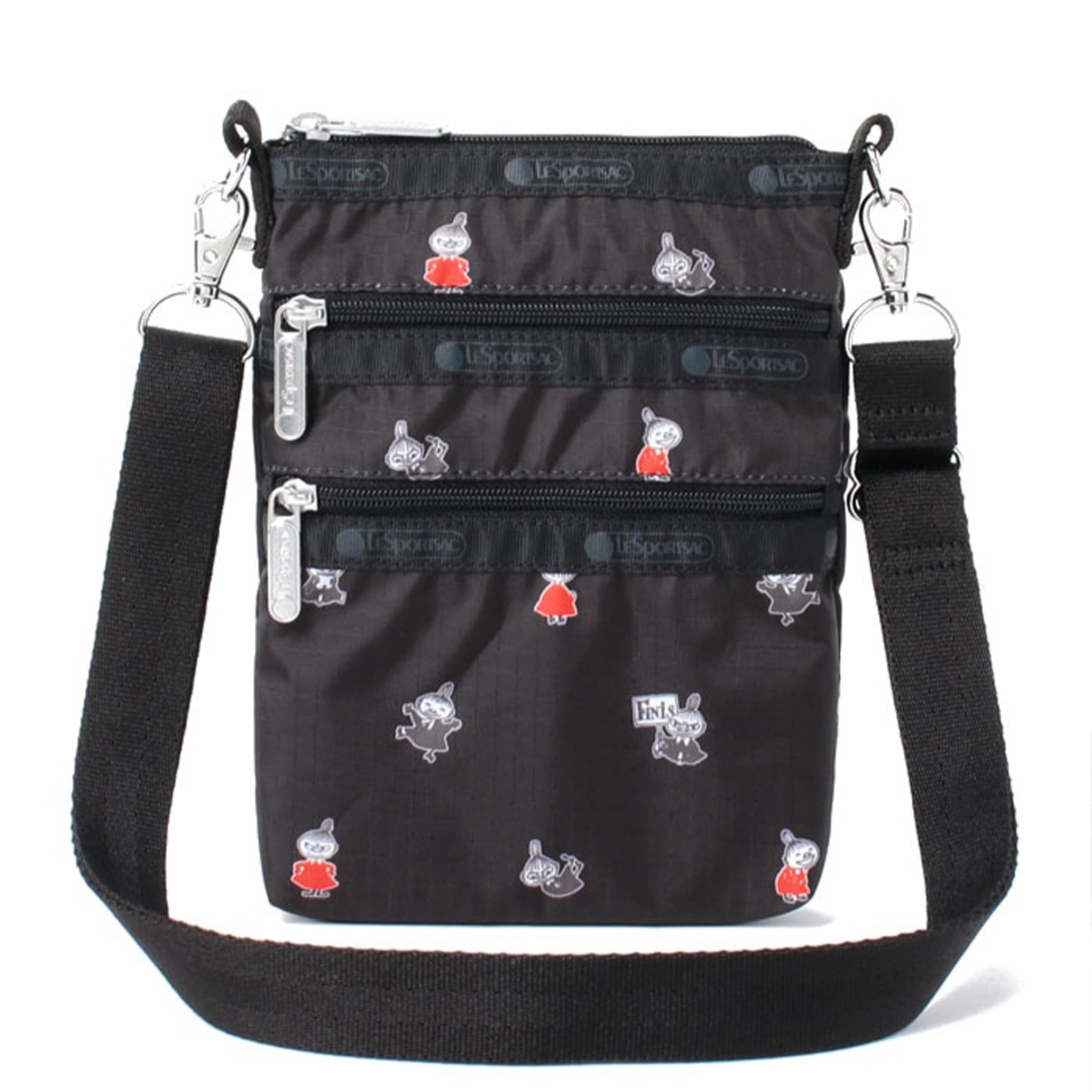 MOOMIN×LeSportsac ｽﾘｰｼﾞｯﾌﾟｸﾛｽﾎﾞﾃﾞｨﾘﾄﾙﾐｲﾌﾞﾗｯｸ - MOOMIN SHOP