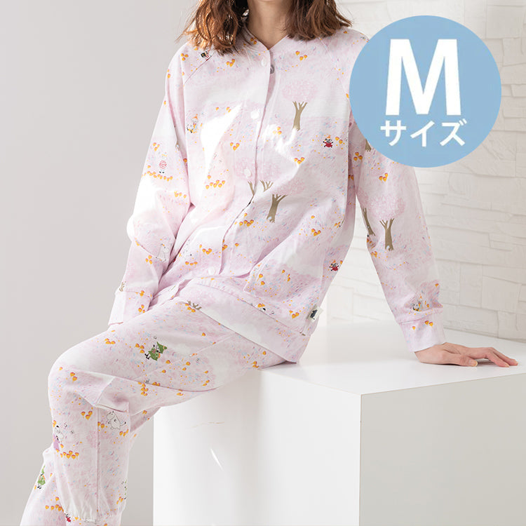 天竺総柄プリントパジャマ M（草原/ピンク）MOR197-41200▲SALE