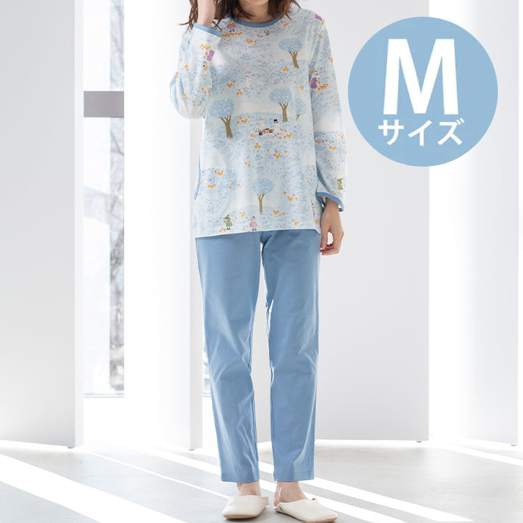 天竺プリントパジャマ M（草原/サックス）MOR198-41200▲SALE