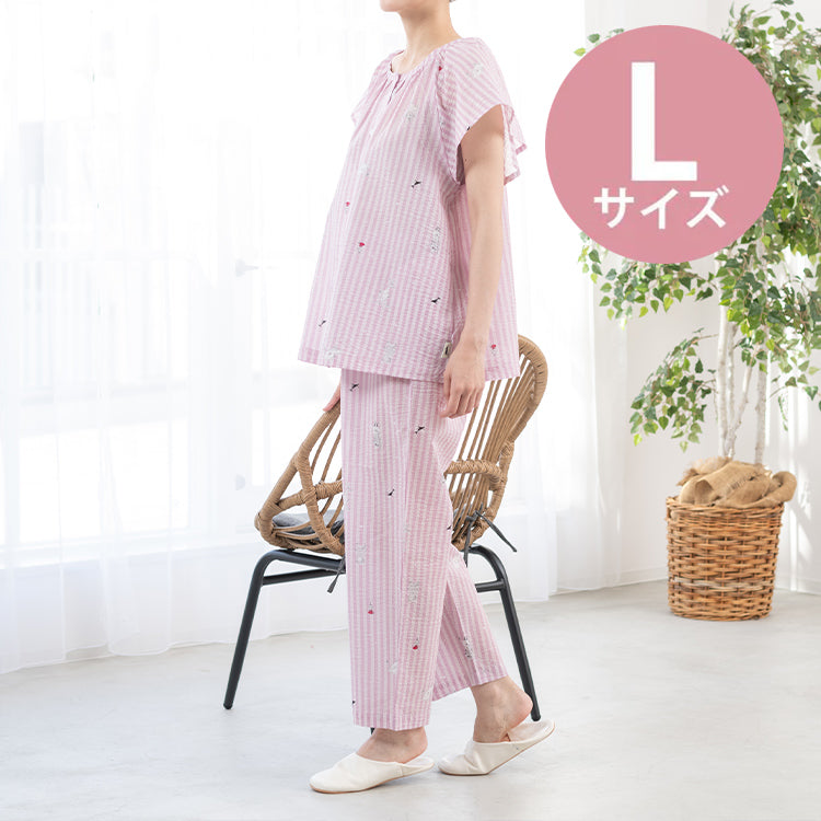 リップルプリントパジャマ L（仲間たち/ピンク）MOP102-42101▲SALE