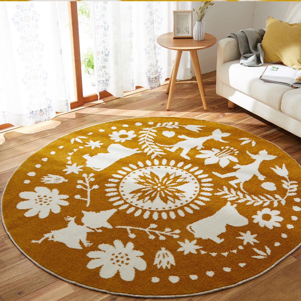 Rug Forkline 185×185 Yellow [Not eligible for wrapping] [Not eligible for campaign]
