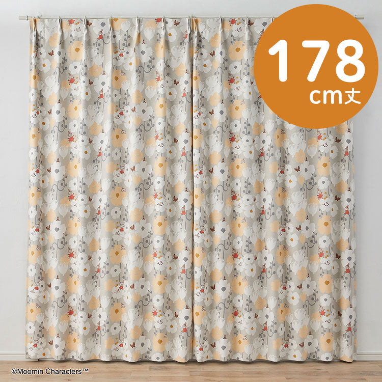 遮光カーテン178cm丈1枚（タイニーフラワー/グレー）A1035＜取り寄せ品